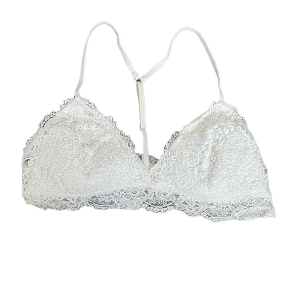 aerie Other - AERIE White Lace Racerback Boho Lounge Triangle Bra